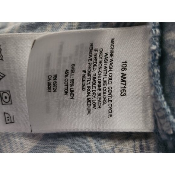 Columbia Men’s Linen Blend Light Blue & Yellow Hawaiian Print Shirt XL - Picture 7 of 8